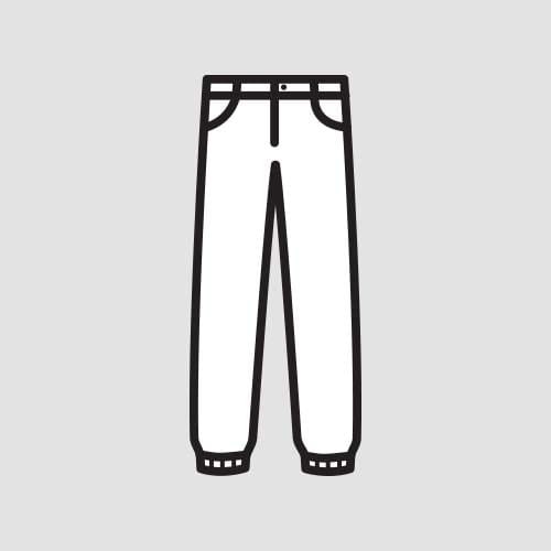 Wykonanie tunelu w nogawkach, wciągnięcie gumy