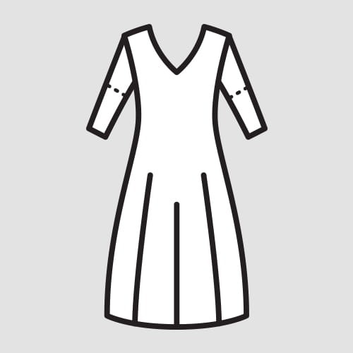 Skrócenie rękawów sukienki