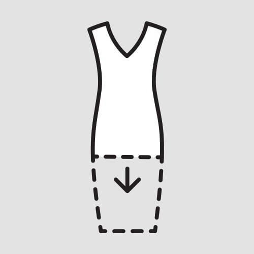 Wydłużenie sukienki wąskiej