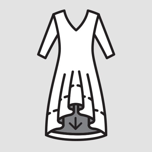 Wydłużenie sukienki szerokiej