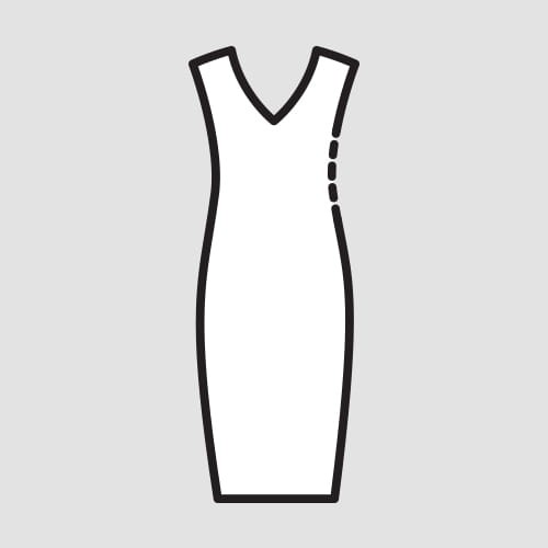 Wszycie suwaka z boku sukienki (cena z suwakiem)