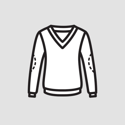 Sweter – naszycie łat na łokcie (cena zawiera łaty)